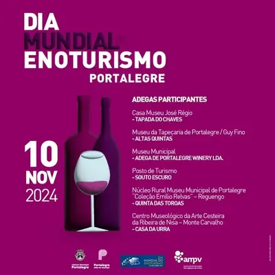 Cartaz do Dia Mundial do Enoturismo em Portalegre, 10 de novembro de 2024