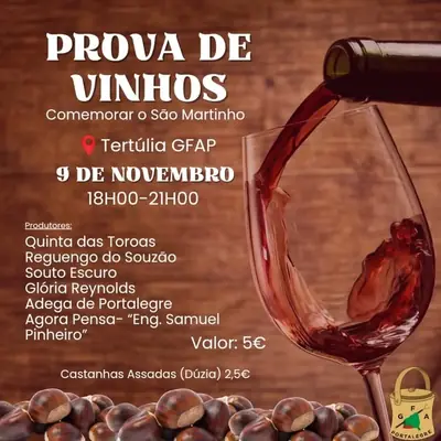 Cartaz da Prova de Vinhos – Comemorar o São Martinho, 9 de novembro de 2024